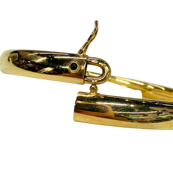 Bracelet Jonc avec Saphir Unique en Or Jaune 18k