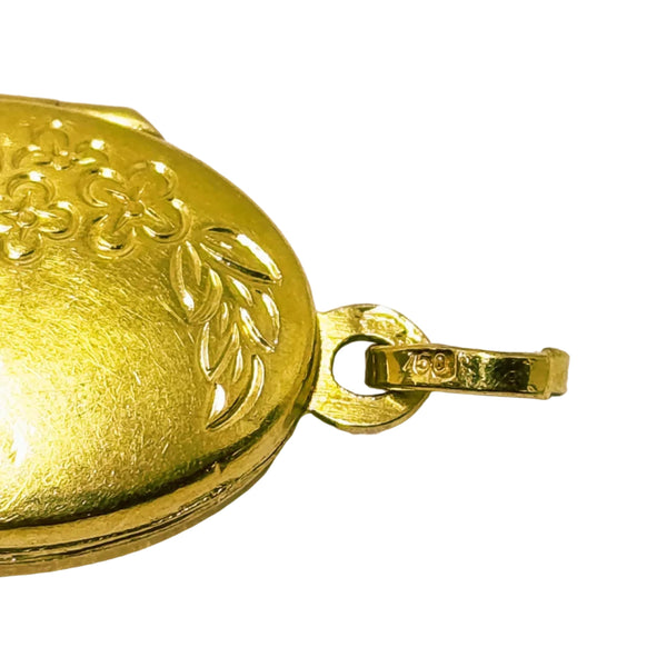 Pendentif Médaillon Authentique en Or Jaune 18 K