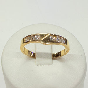 Bague Or Jaune 18K avec Diamants - Taille 58