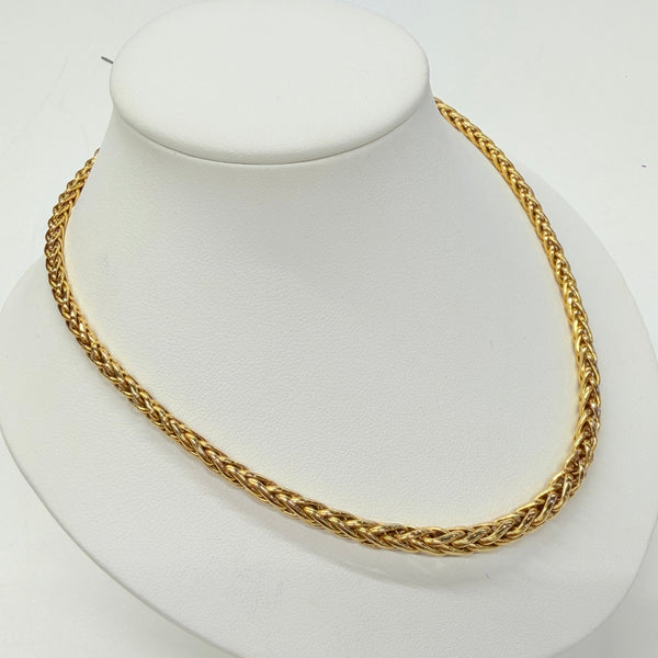 Collier Ras du Cou avec Maille Palmier en Or Jaune 18 K