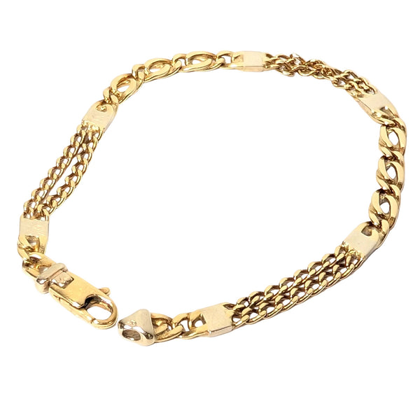 Bracelet Maillon Figaro en Or Jaune 18k