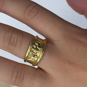 Bague éléphants en or jaune 18k Taille : 59
