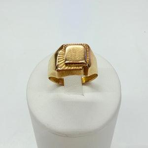 Bague Chevalière Asymétrique en Or Jaune 18K - Taille 56