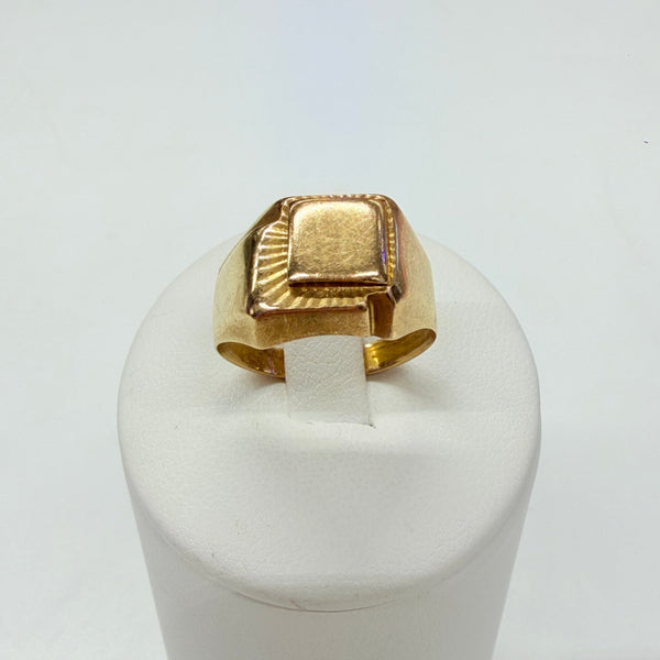 Bague Chevalière Asymétrique en Or Jaune 18K - Taille 56