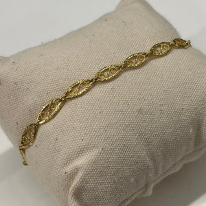 Bracelet Maillon Filigrane en Or Jaune 18k