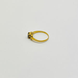 Bague en Or Jaune 18 Carats avec Saphir -  Taille 48