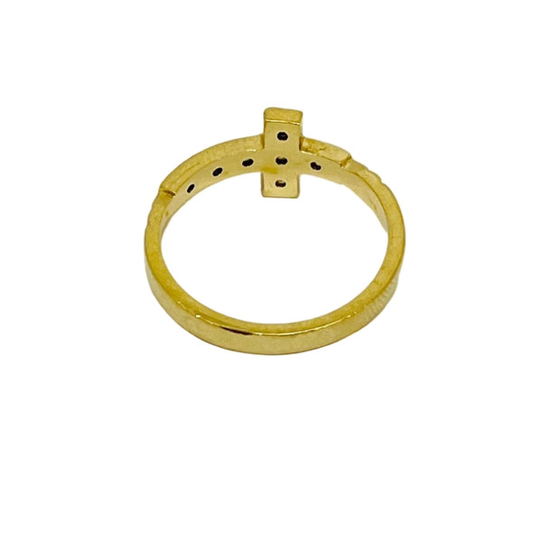 Bague avec Zirconium en Or Jaune 14 Carats - Taille 52