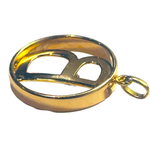 Pendentif Lettre B en Or Jaune 18K avec Diamant 0.2 Carats