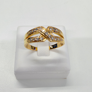 Bague en Or Jaune avec Diamants 18K Taille 57