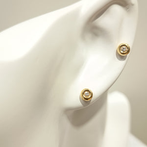 Boucles d'oreilles clou en or jaune 18k