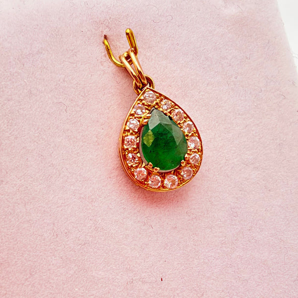 Pendentif fantaisie en or jaune 18 carats avec Oxyde de Zirconium