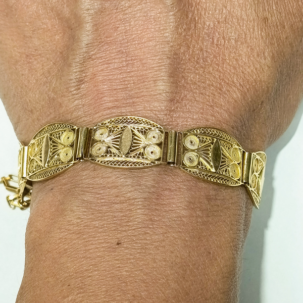 Bracelet artisanal en or jaune 18 carats