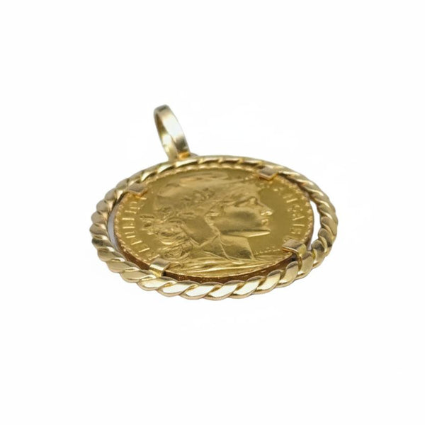 Pendentif Porte Pièce en Or Jaune 18k