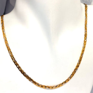 Collier Princesse Tressé Trois Ors 18 Carats