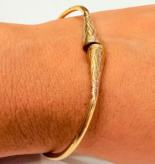 Bracelet Jonc Ouvert en Or Jaune 18k