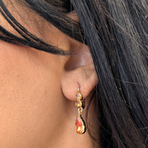 Boucles Dormeuses en Or Jaune 18 Carats avec Zirconiums