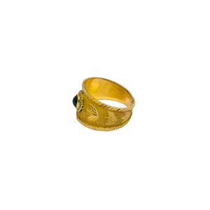 Bague Jonc Or Jaune 18K Onyx - Taille 60