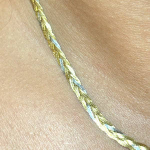Collier Princesse Tressé Trois Ors 18 Carats