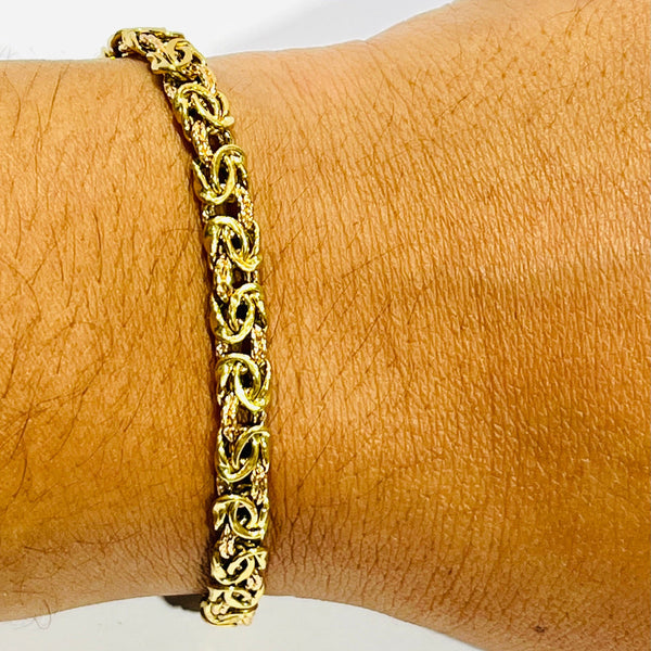 Bracelet Maillon avec Maille Royale en Or Jaune 18K