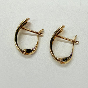 Boucles d'oreilles Dormeuse en Or Jaune et Blanc 18 K