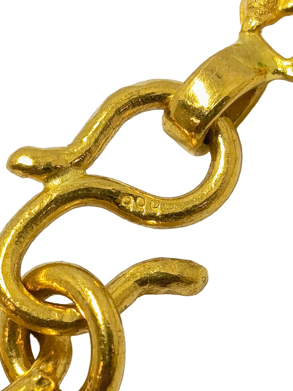 Bracelet Artisanale en Or Jaune 24K  avec Jade