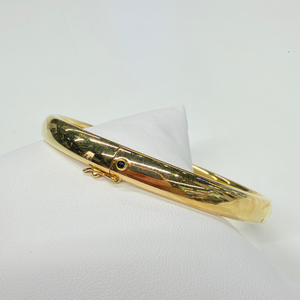 Bracelet Jonc avec Saphir Unique en Or Jaune 18k
