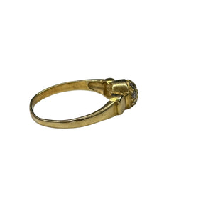 Bague avec Zirconiums en Or Jaune 18K - Taille 53