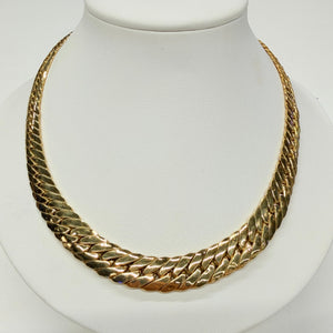 Collier Ras du Cou Maille Anglaise Or Jaune 18 Carats