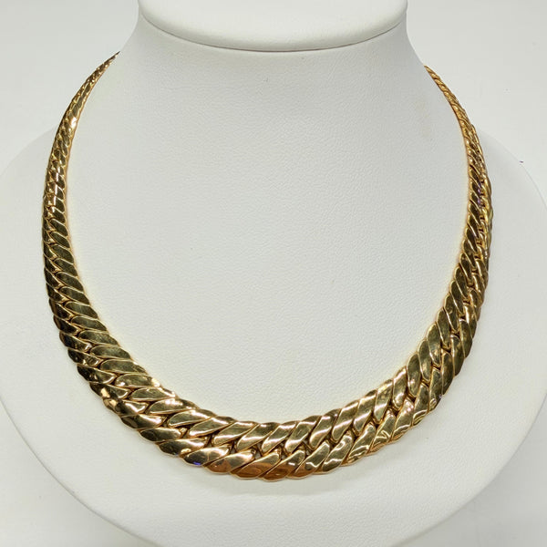 Collier Ras du Cou Maille Anglaise Or Jaune 18 Carats
