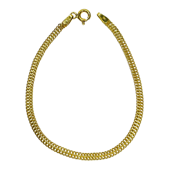 Bracelet Gourmette Double en Or Jaune 18 Carats