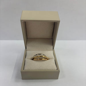 Bague Alliance en Or Jaune Blanc et Rose 18 Carats - Taille 55