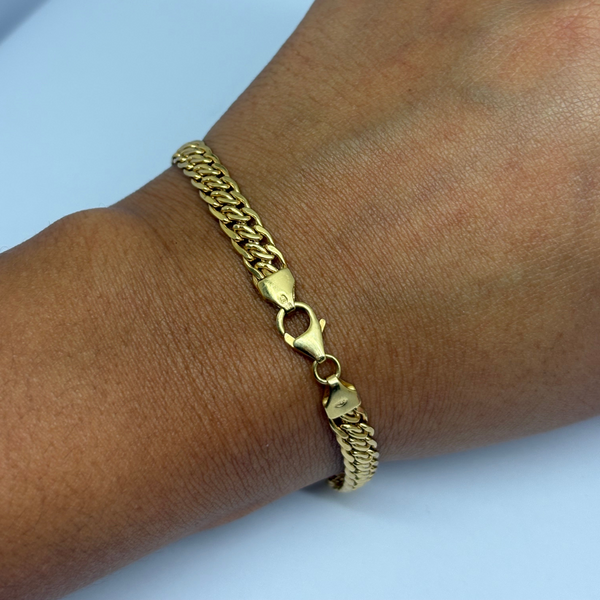 Bracelet Maillon Américain en Or Jaune 18k