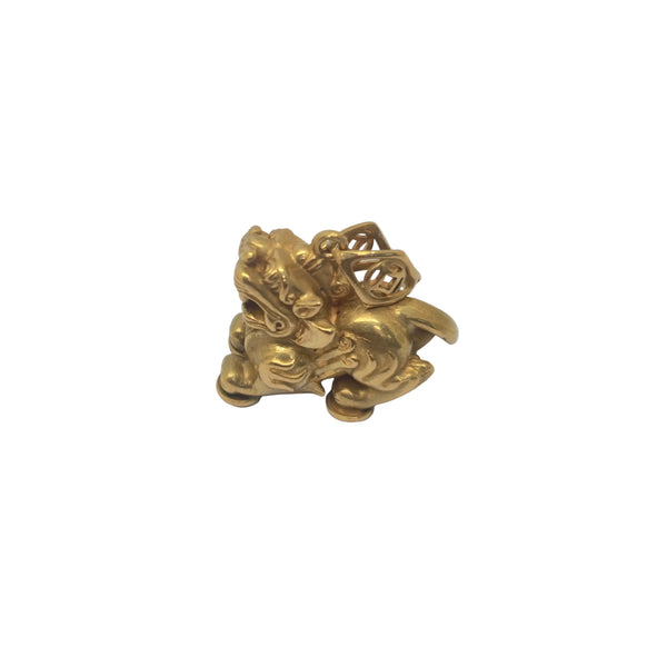 Pendentif Lion Asiatique en Or Jaune 22 Carats