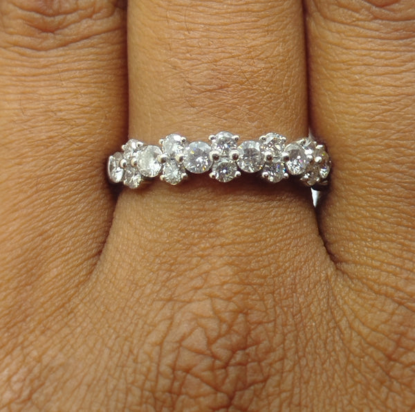 Bague avec Diamants en Or Blanc 18 Carats - Taille 54