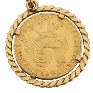 Pendentif Porte Pièce en Or Jaune 18k
