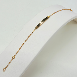 Bracelet Identité Maille Figaro Enfant Or Jaune 18 Carats