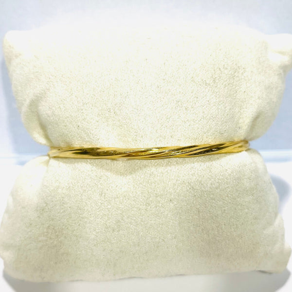 Bracelet Jonc en Or Jaune 18k Torsadé