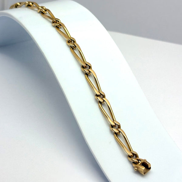 Bracelet Figaro en Or Jaune 18k