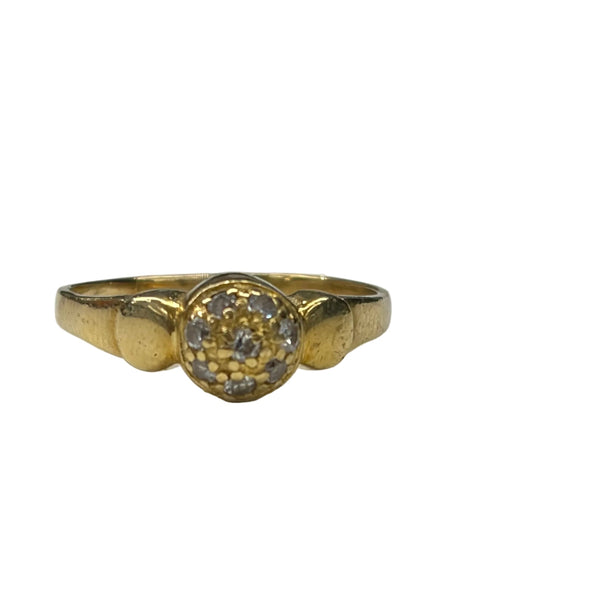 Bague avec Zirconiums en Or Jaune 18K - Taille 53