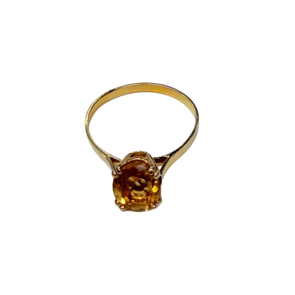 Bague en or jaune 18k avec citrine Taille 56