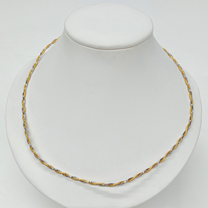 Collier Ras du Cou Torsadé en Or Jaune et Or Blanc 18K