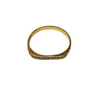 Bague en Or Jaune 18K avec 12 Diamants - Taille 55