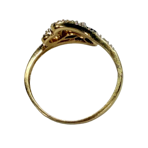 Bague en or jaune 18k, saphirs et diamants Taille 55