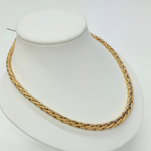 Collier Ras du Cou Maille Palmier en Or Jaune et Or Blanc 18k