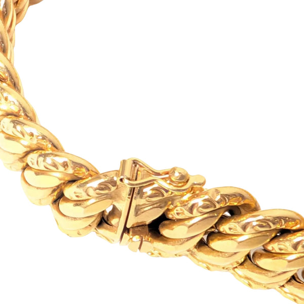 Gourmette en Or Jaune avec Maille Américaine 18K