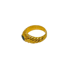 Bague avec Saphir en Or Jaune 18K Taille 50