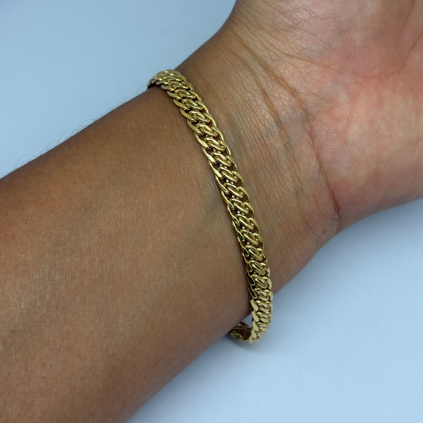 Bracelet Maillon Américain en Or Jaune 18k