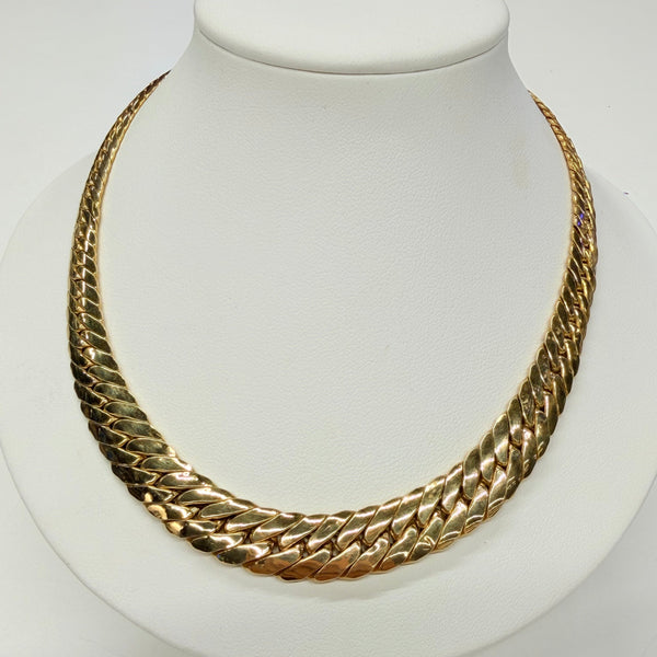 Collier Ras du Cou Maille Anglaise Or Jaune 18 Carats