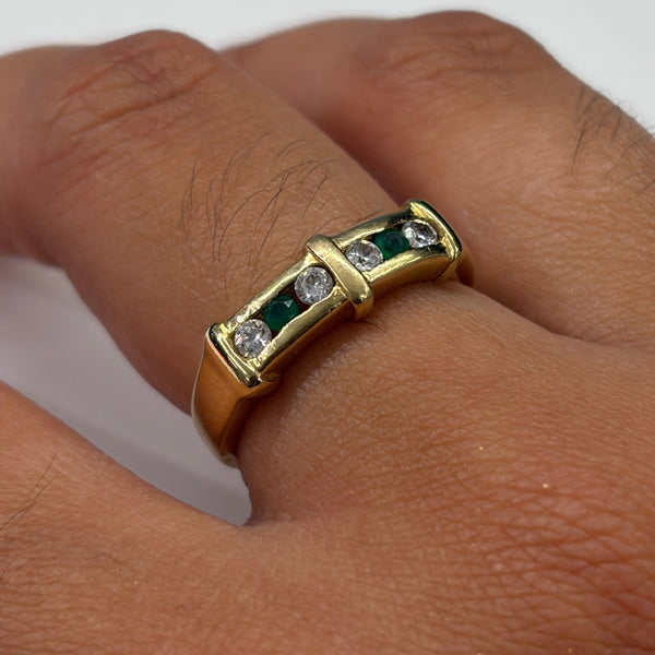 Bague en Or Jaune 18k avec Zirconiums - Taille 54