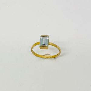 Bague Solitaire en Or Jaune 18 Carats - Taille 56